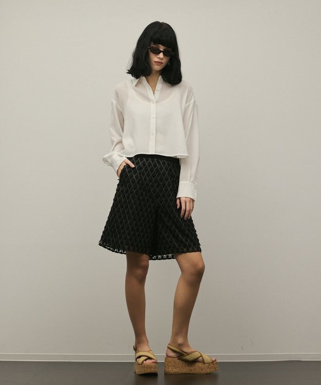 GRACE CONTINENTAL モチーフチュールパンツ ブラック