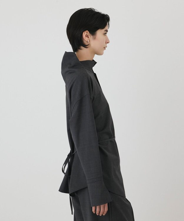 GRACE CONTINENTAL カウルネック2WAYシャツ チャコール