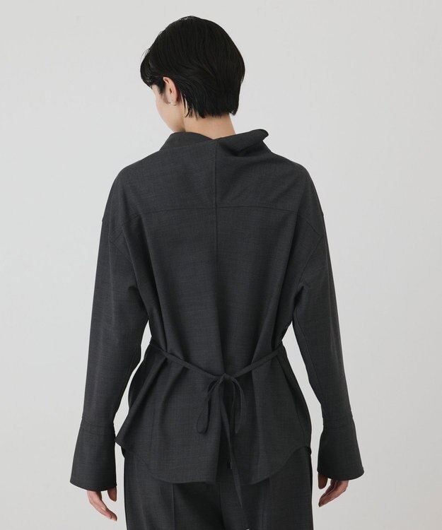 GRACE CONTINENTAL カウルネック2WAYシャツ チャコール