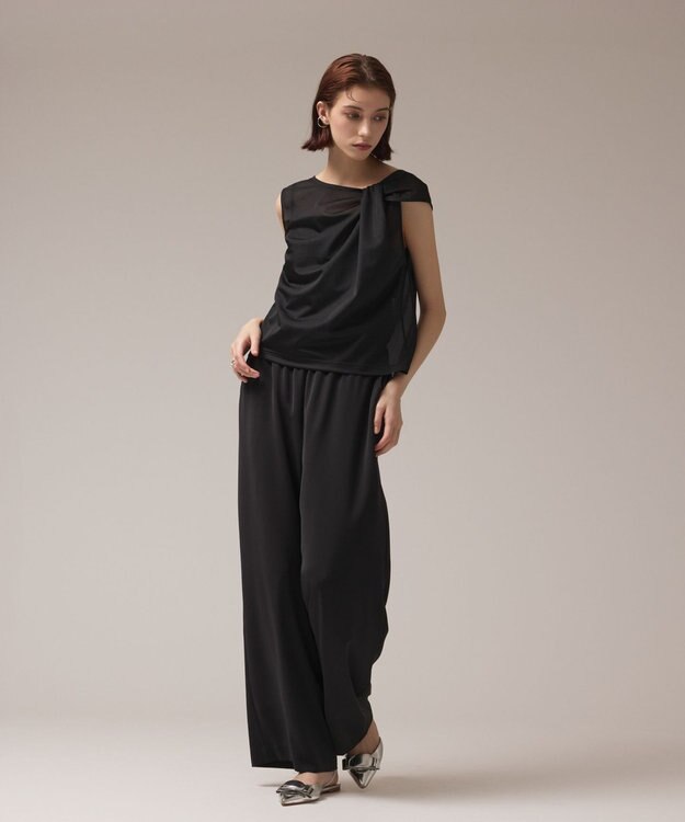 GRACE CONTINENTAL オーガンドレープトップ ブラック