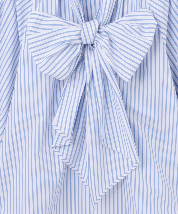 GRACE CONTINENTAL ボウタイギャザートップ ストライプ