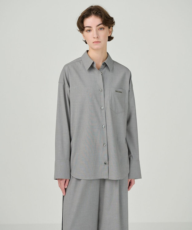 GRACE CONTINENTAL ポケット付オーバーシャツ グレー