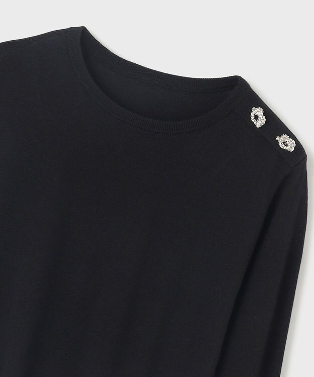 GRACE CONTINENTAL クルーニットトップ ブラック