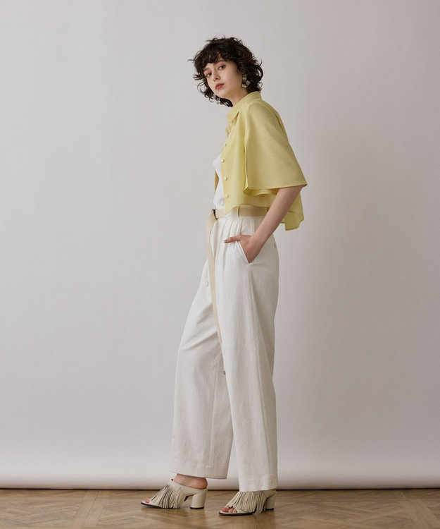 GRACE CONTINENTAL フレアスリーブシャツ イエロー