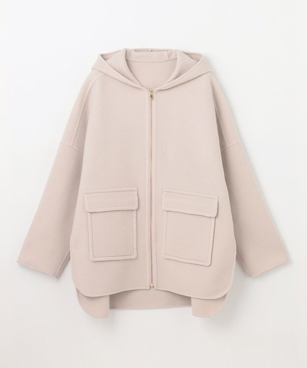 GRACE CONTINENTAL フードファーリバーポンチョ ベージュ