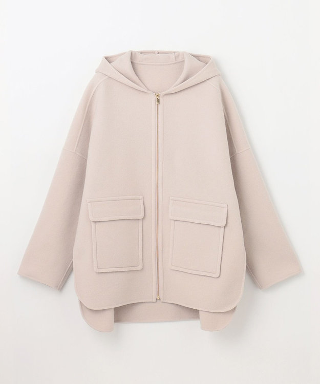 GRACE CONTINENTAL フードファーリバーポンチョ ベージュ