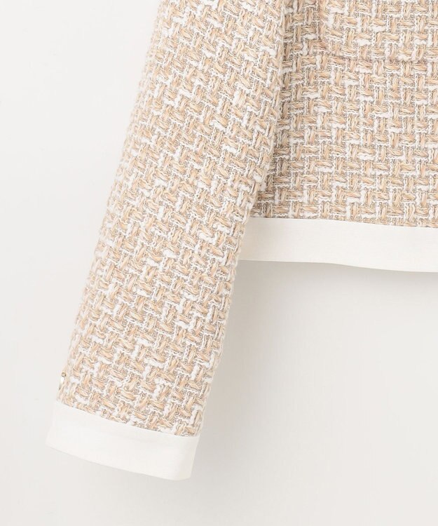 GRACE CONTINENTAL ツイードトリミングジャケット ベージュ