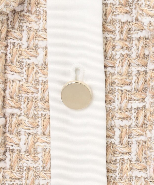 GRACE CONTINENTAL ツイードトリミングジャケット ベージュ