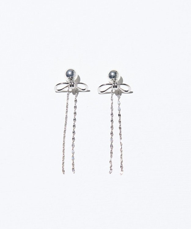 GRACE CONTINENTAL リボンチェーンピアス シルバー