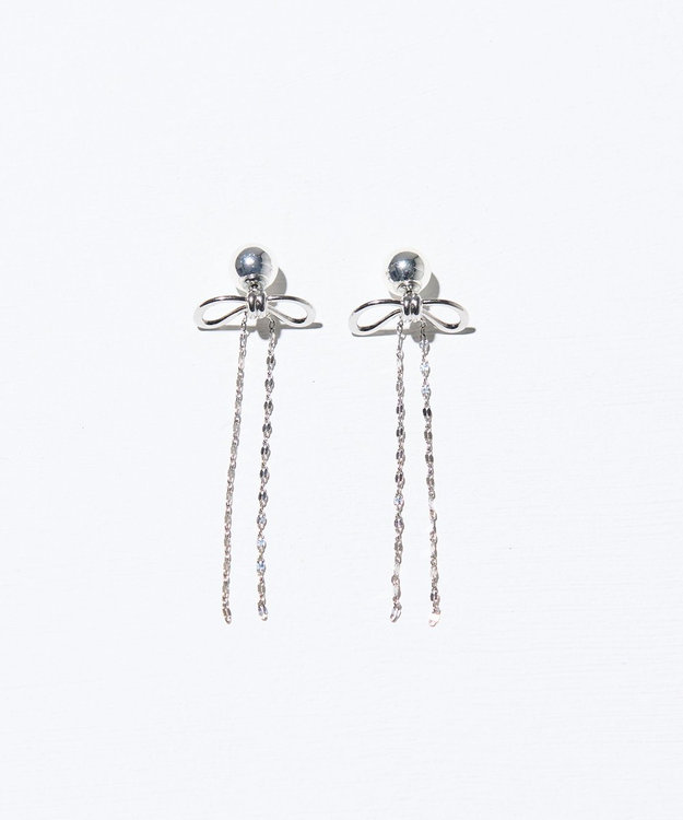 GRACE CONTINENTAL リボンチェーンピアス シルバー