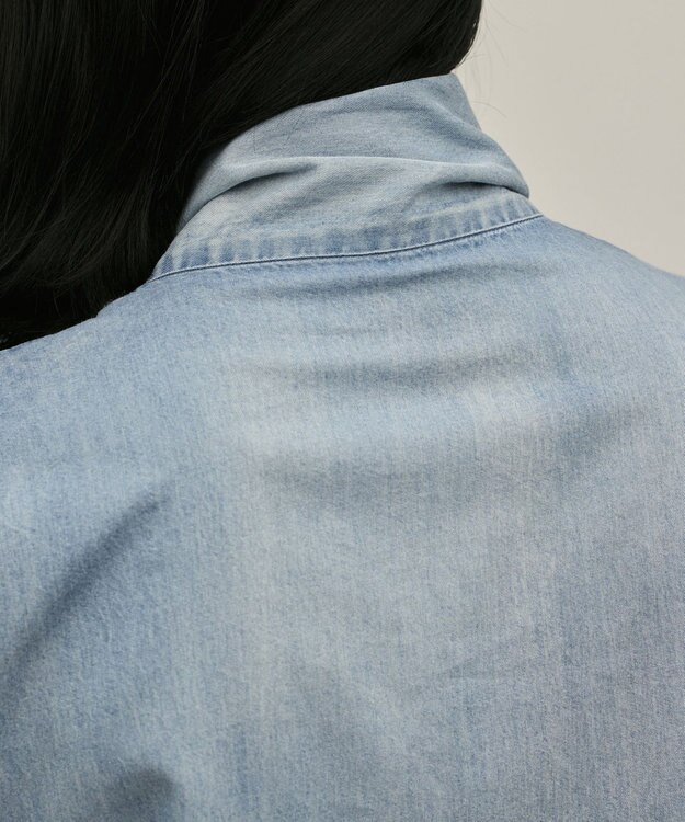 GRACE CONTINENTAL シアーデニムボウタイブラウス ブルー