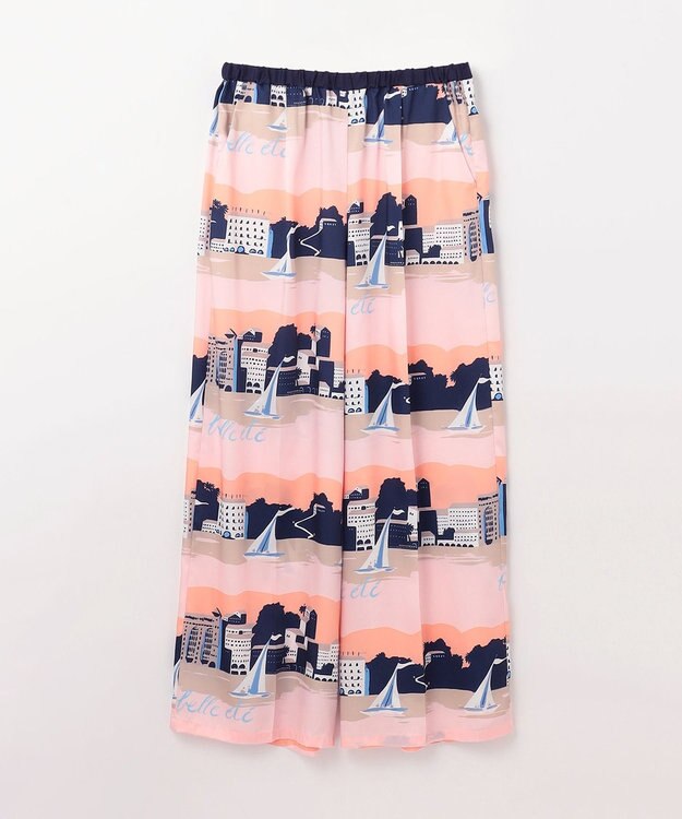 GRACE CONTINENTAL マリンプリントイージーパンツ ピンク