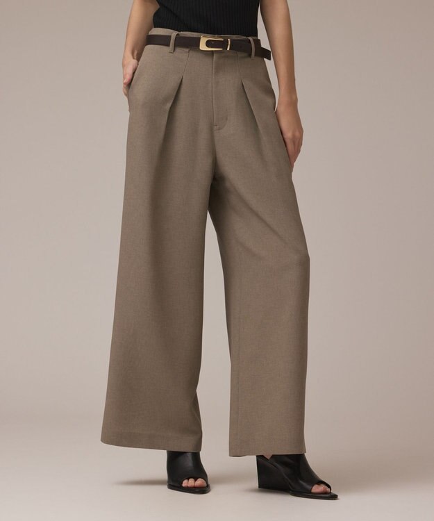 GRACE CONTINENTAL カラミタックワイドパンツ カーキ