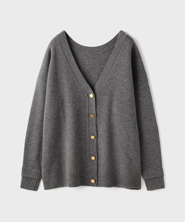 GRACE CONTINENTAL 前後2WAYニットカーディガン グレー