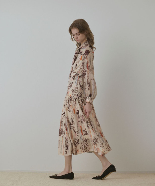 ロゴフラワ－プリントボウタイワンピース / GRACE CONTINENTAL