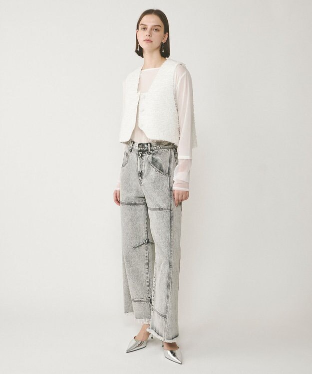 GRACE CONTINENTAL シアーアセテートカットトップ ホワイト