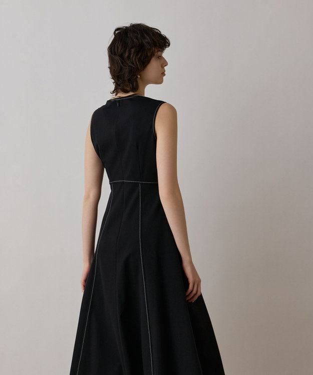 GRACE CONTINENTAL ステッチカットワンピース ブラック