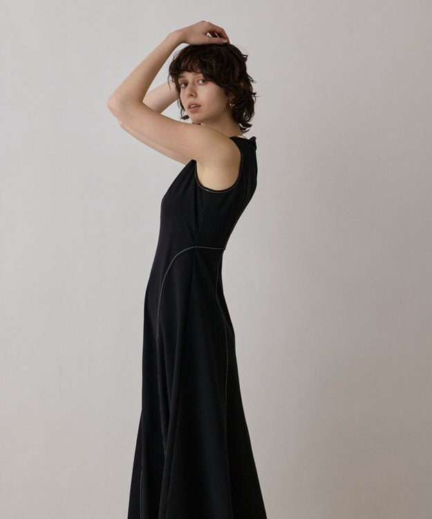 GRACE CONTINENTAL ステッチカットワンピース ブラック