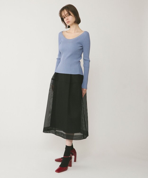 GRACE CONTINENTAL ハイゲージラメニットトップ ブルー