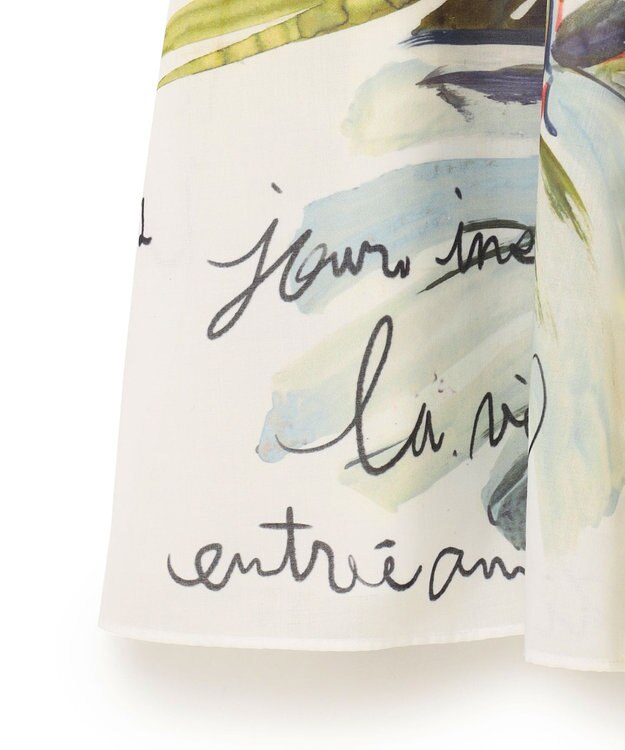 GRACE CONTINENTAL リゾートリーフプリントスカート ホワイト