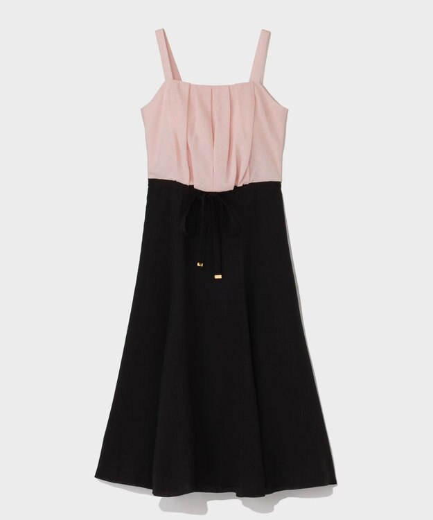 GRACE CONTINENTAL リネンライクバイカラーワンピース ピンク