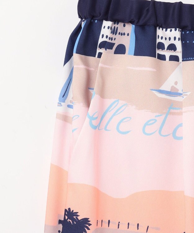 GRACE CONTINENTAL マリンプリントイージーパンツ ピンク