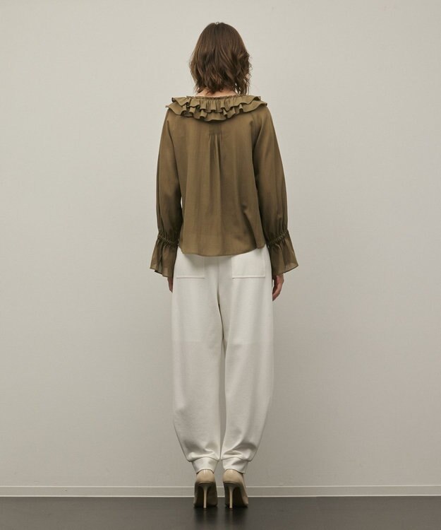 GRACE CONTINENTAL フリルブラウス カーキ