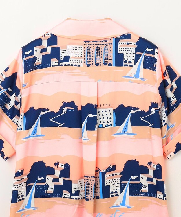 GRACE CONTINENTAL マリンプリントシャツドレス ピンク