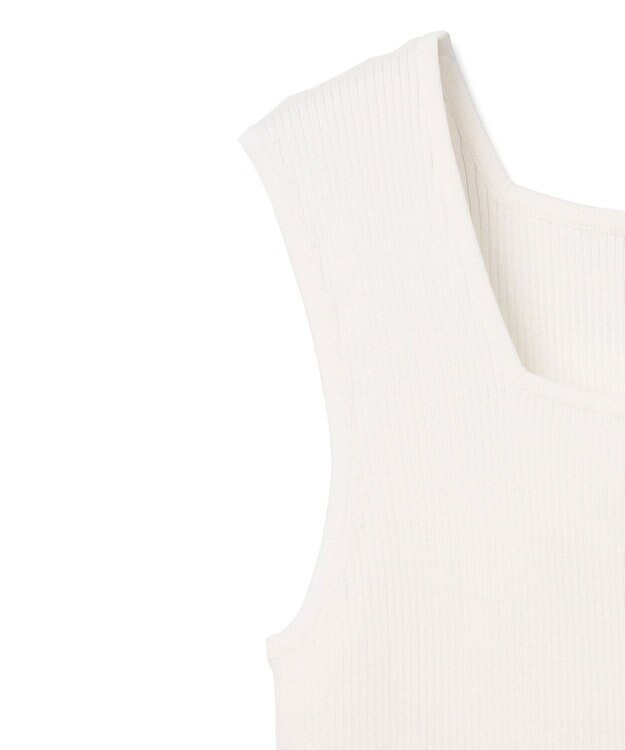 GRACE CONTINENTAL スクエアリブニットトップ ホワイト