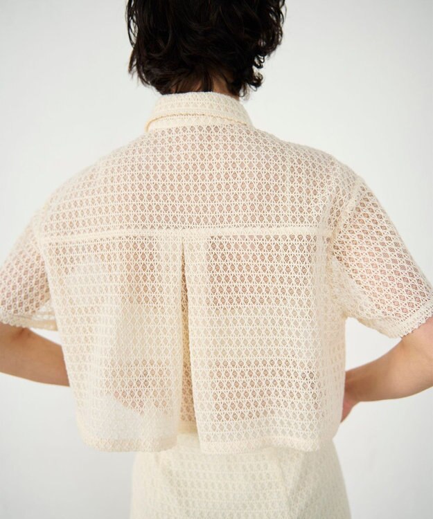 GRACE CONTINENTAL ラッセルメッシュシャツ ベージュ