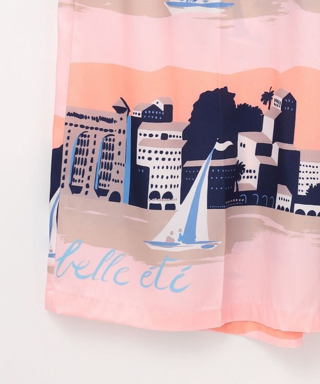 GRACE CONTINENTAL マリンプリントイージーパンツ ピンク