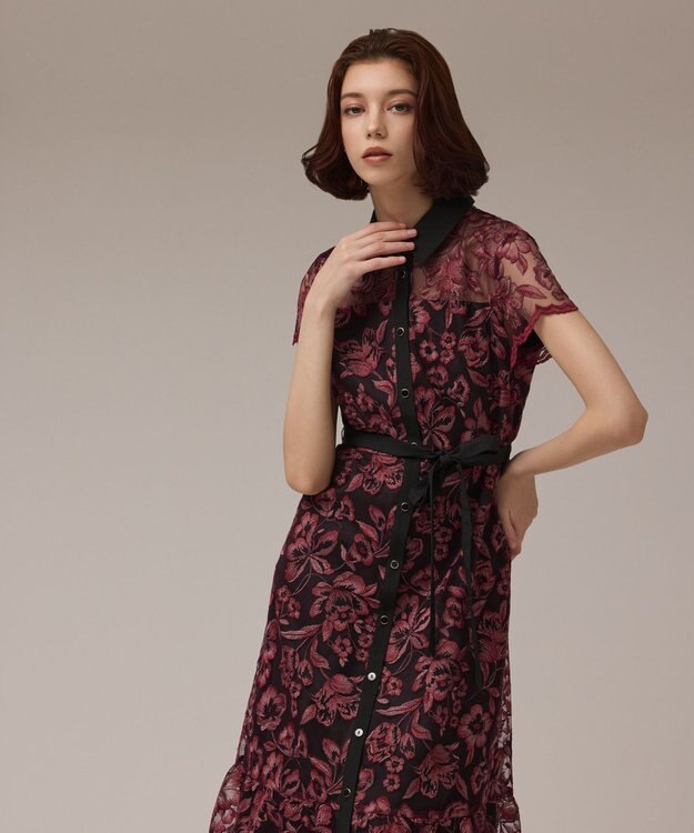 【新品タグ付き】グレースコンチネンタル　チュールフラワーワンピース チュールフラワー刺繍ワンピース / GRACE CONTINENTAL | GRACE