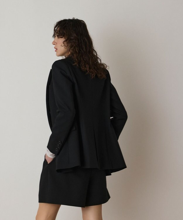 GRACE CONTINENTAL リネンライクダブルジャケット ブラック