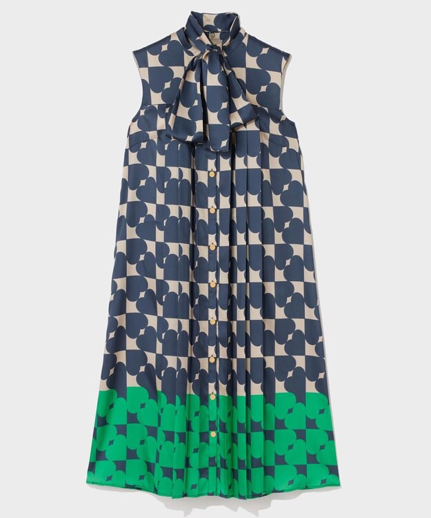 GRACE CONTINENTAL ハートラインボウタイワンピース ネイビー