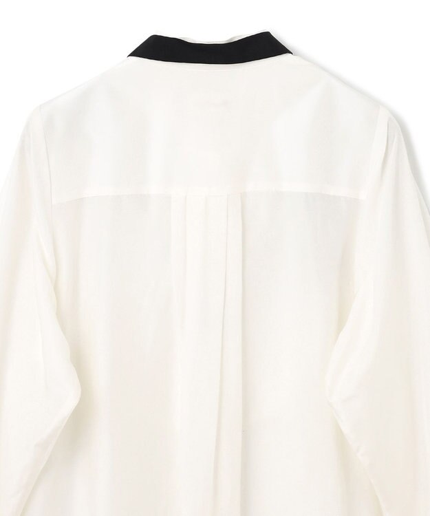 GRACE CONTINENTAL シルクコンビドレスシャツ ホワイト