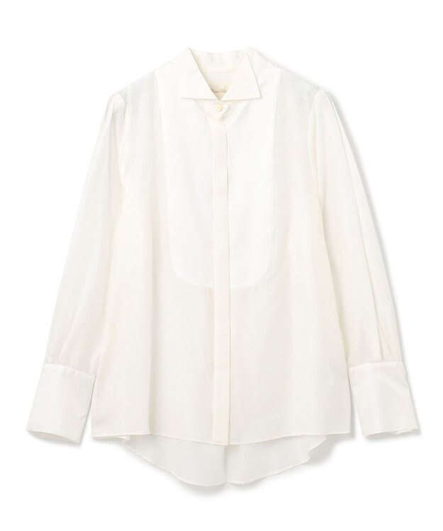 GRACE CONTINENTAL シルクコンビドレスシャツ ホワイト