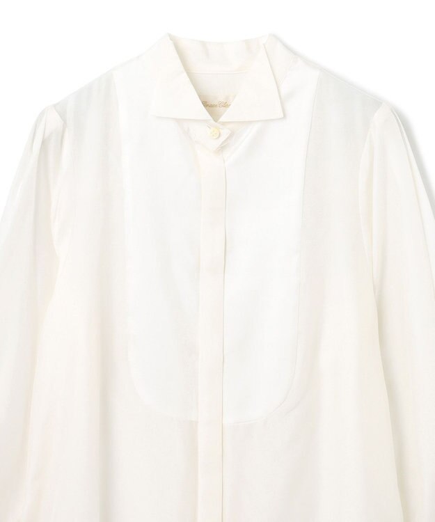 GRACE CONTINENTAL シルクコンビドレスシャツ ホワイト