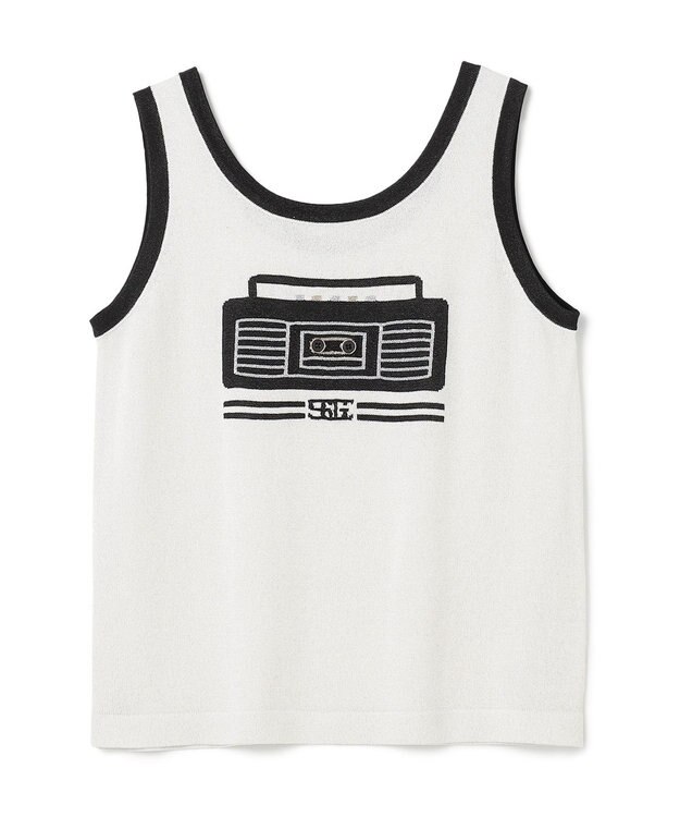 GRACE CONTINENTAL ラメニットノースリーブ ホワイト