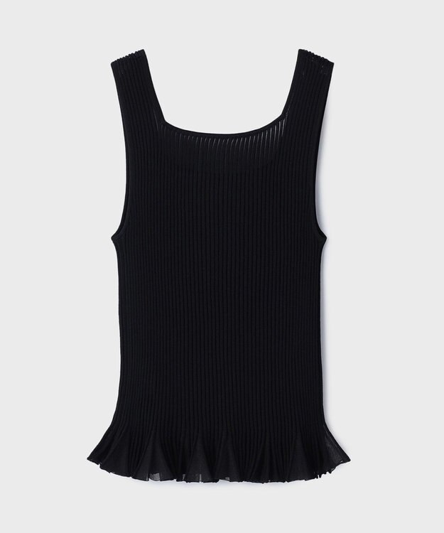 GRACE CONTINENTAL シアーフリルニットトップ ブラック