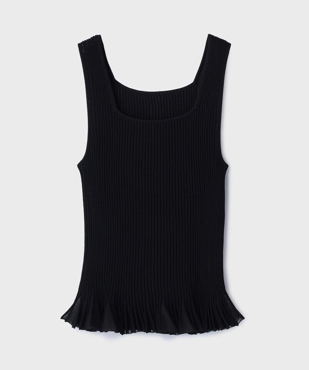 GRACE CONTINENTAL シアーフリルニットトップ ブラック