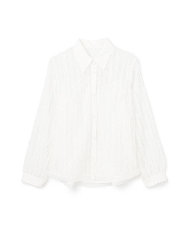 GRACE CONTINENTAL フリンジレースタイ付ブラウス ホワイト