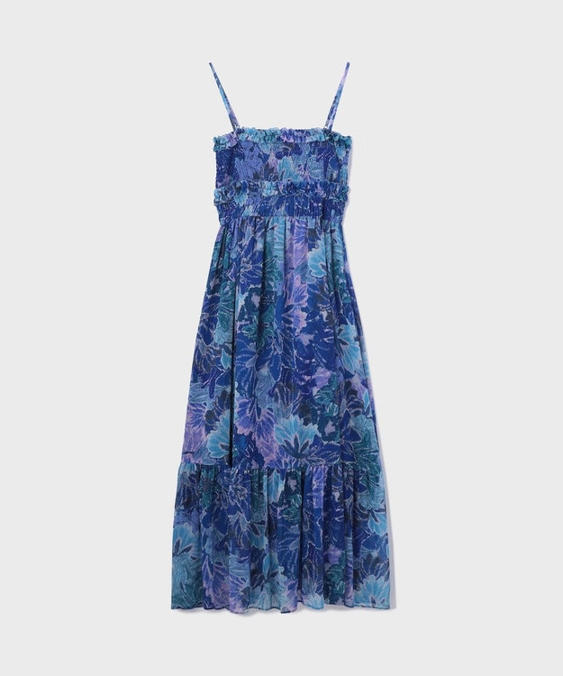 GRACE CONTINENTAL タイダイリーフプリントワンピース ブルー