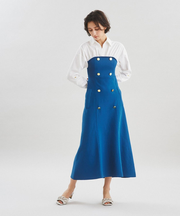 シャツレイヤードニットワンピース/グレースコンチネンタル シャツレイヤードニットワンピース / GRACE CONTINENTAL | GRACE