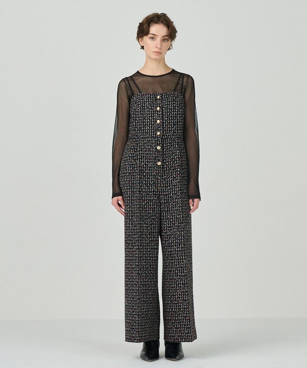 GRACE CONTINENTAL ツイードサロペット マルチ