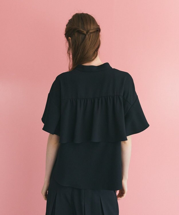 GRACE CONTINENTAL ラッフルレイヤードブラウス ブラック