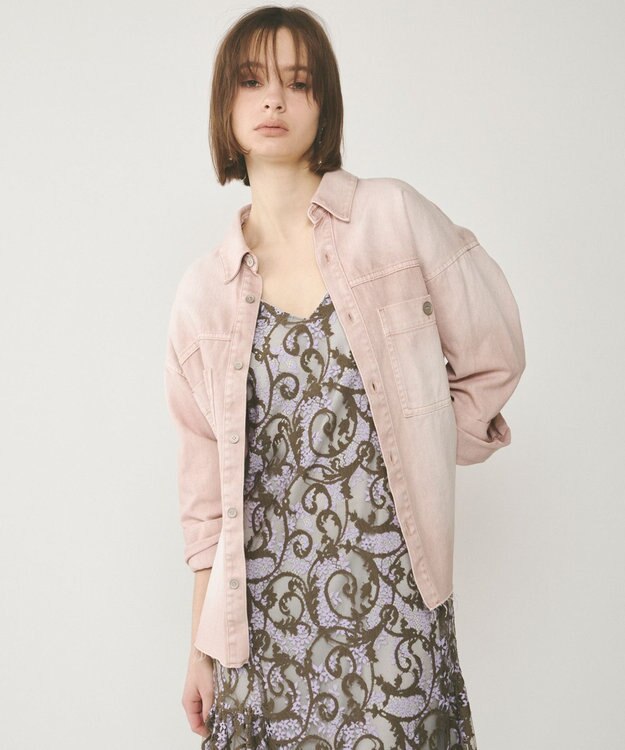 GRACE CONTINENTAL オーバーデニムシャツ ピンク