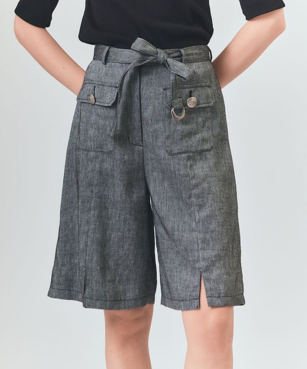 GRACE CONTINENTAL リネンデニムライクパンツ ブラック