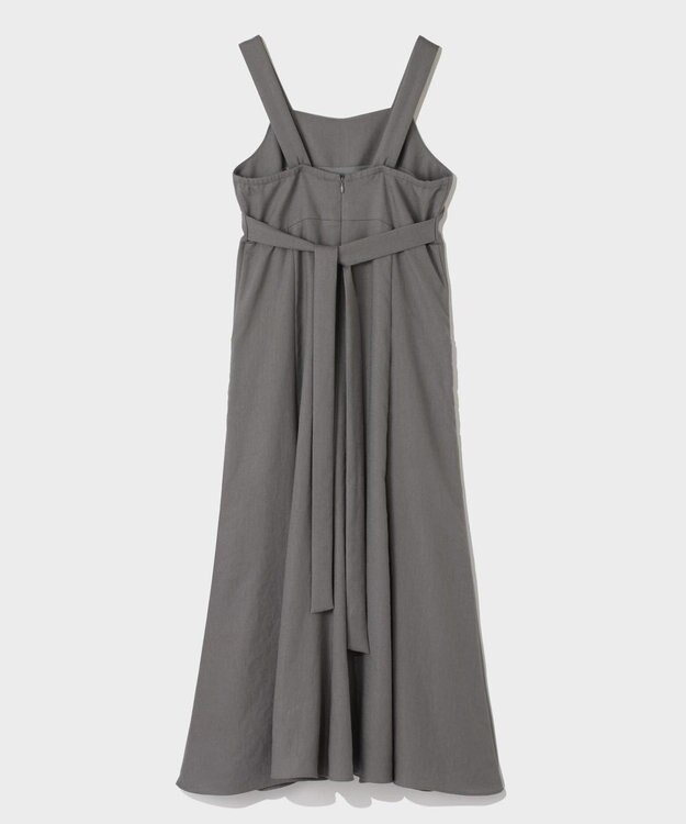 GRACE CONTINENTAL リネンタッチロングドレス グレー