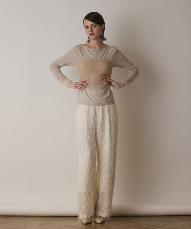 GRACE CONTINENTAL チュールベアトップ ベージュ