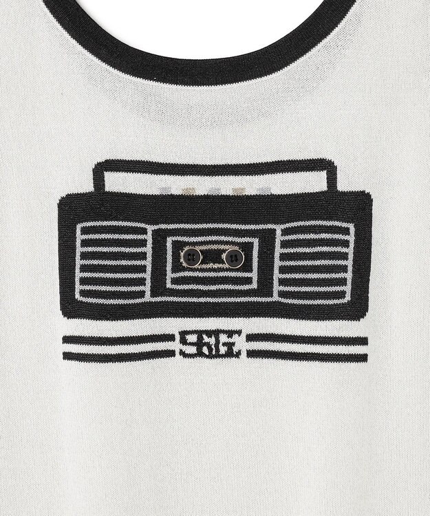 GRACE CONTINENTAL ラメニットノースリーブ ホワイト